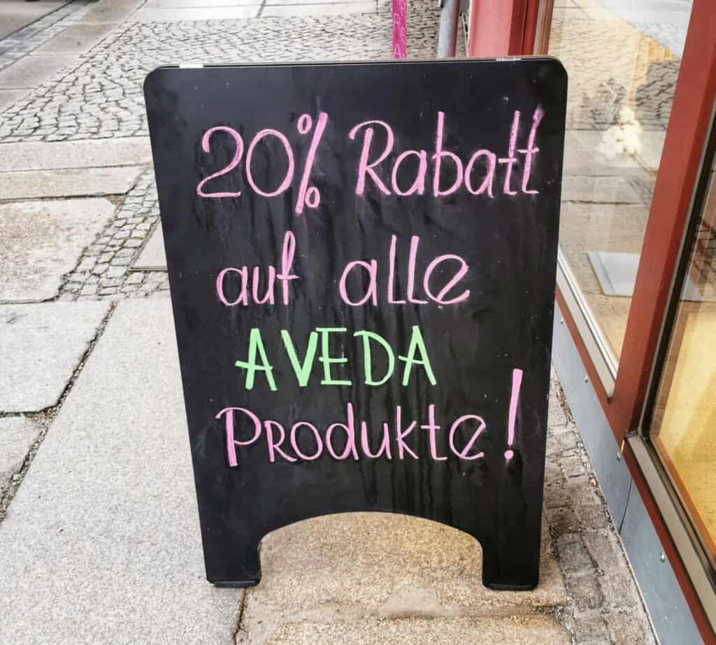 Aveda Rabattaktion in Dresden